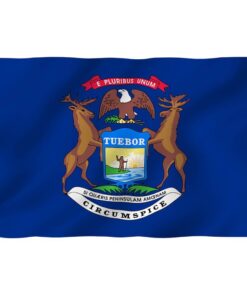 Michigan State Flag - Mich Mi Flag With Brass Grommets 3x5ft Banner Usa