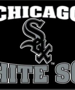 Chicago White Sox Black Logo Flag 3x5ft Banner Usa Polyester With Brass Grommets