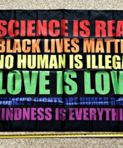 Black Lives Matter Flag 2024 Science Is Real Lgbtq Usa Sign Poster 3x5ft