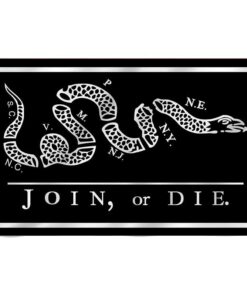 Black Join Or Die Flag - Rattlesnake Flag With Brass Grommets 3x5ft Banner Usa