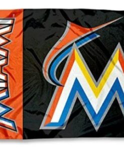 Miami Marlins Sport Flag 3x5ft Banner Usa Polyester With Brass Grommets