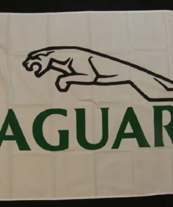 Jaguar Green & White Premium Logo Flag 3' x 5'  Automotive Banner