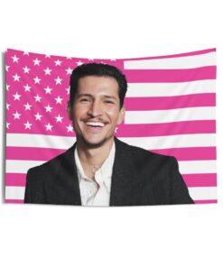 Danny Ramirez Tapestries, Danny Ramirez Pink Flag, Danny Ramirez Indoor Wall Tapestries