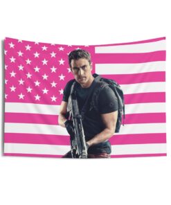 Tobias "Four" Eaton Tapestries, Theo James Pink Flag, Theo James as Four Indoor Wall Tapestries