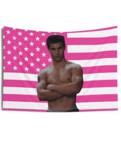 Shirtless Jacob Black Tapestries, Jacob Black Pink Flag, Taylor Lautner