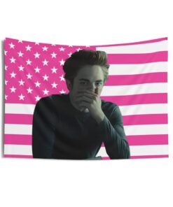 Edward Cullen Stinky Tapestries, Edward Cullen Pink Flag, Robert Pattinson Indoor Wall Tapestries