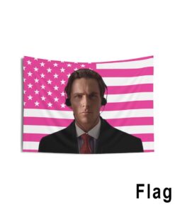 Patrick Bateman Tapestries, Patrick Bateman Pink Flag, Christian Bale Indoor Wall Tapestries