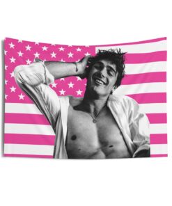 Jacob Elordi Shirtless Tapestries, Jacob Elordi Pink Flag, Jacob Elordi Indoor Wall Tapestries