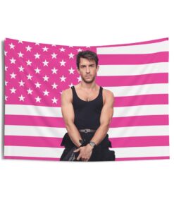 Jonathan Bailey Black Tank Top Tapestries, Jonathan Bailey Pink Flag, Jonathan Bailey Indoor Wall Tapestries