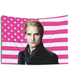 Carlisle Cullen Tapestries, Carlisle Cullen Pink Flag, Peter Facinelli Indoor Wall Tapestries