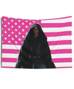Anakin Temple March Tapestries, Anakin Skywalker Pink Flag, Anakin Skywalker Indoor Wall Tapestries