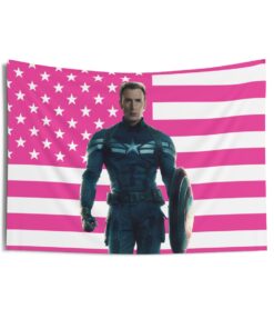 Captain America: The Winter Soldier Tapestries, Captain America Pink Flag, Chris Evans - Captain America Indoor Wall Tapestries