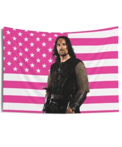 Aragorn Tapestries, Aragorn Pink Flag, Viggo Mortensen - Aragorn Indoor Wall Tapestries