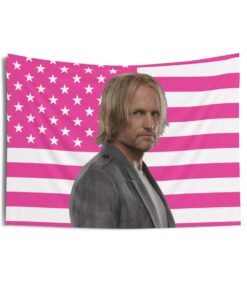 Haymitch Abernathy Tapestries, Haymitch Shepherd Pink Flag, Woody Harrelson - Haymitch Shepherd Indoor Wall Tapestries