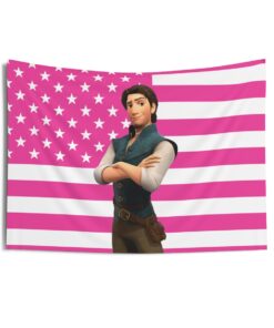 Flynn Rider Tapestries, Flynn Rider Pink Flag, Flynn Rider Indoor Wall Tapestries