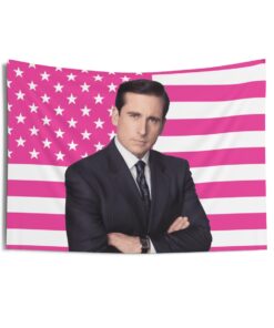 Michael Scott Tapestries, Michael Scott Pink Flag, Steve Carell as Michael Scott Wall Tapestries