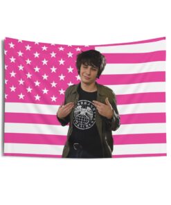 Rodrick Rules Tapestries, Devon Bostick Pink Flag, Rodrick Heffley Indoor Wall Tapestries