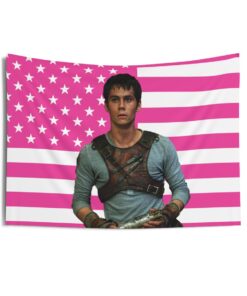 Thomas (Dylan O'Brien) Tapestries, Dylan O'Brien Pink Flag, Dylan O'Brien Indoor Wall Tapestries