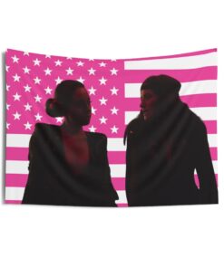 Agatha & Rio Romantic Moments in Agatha All Along Tapestries, Agatha Harkness/Rio Vidal Pink Flag, Agatha All Along Indoor Wall Tapestries