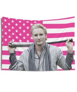 Carlisle Cullen baseball scene Tapestries, Carlisle Cullen Pink Flag, Peter Facinelli Indoor Wall Tapestries