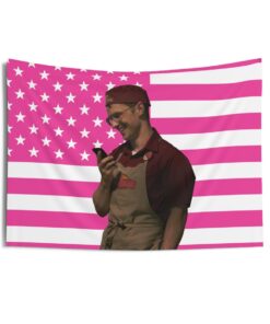 Vigilante/Adrian Chase Tapestries, Vigilante Adrian Chase Pink Flag, Freddie Stroma - Vigilante Indoor Wall Tapestries
