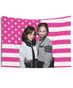 Jenna Ortega and Emma Myers friendship Tapestries, Jenna Ortega Pink Flag, Emma Myers Tapestries