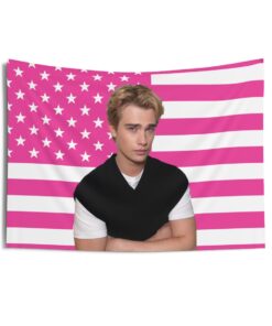 Nicholas Galitzine blonde hair Tapestries, Nicholas Galitzine Pink Flag, Nicholas Galitzine Indoor Wall Tapestries