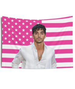 Taylor Zakhar Perez white suit Tapestries, Taylor Zakhar Perez Pink Flag, Taylor Zakhar Perez Indoor Wall Tapestries
