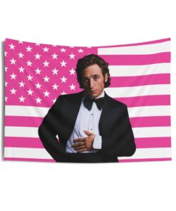 Jeremy Allen White classic black tuxedo Tapestries,Jeremy Allen White Pink Flag, Jeremy Allen White Indoor Wall Tapestries