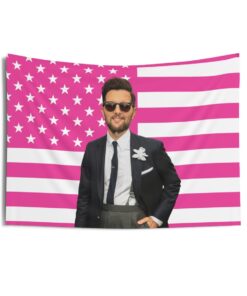 Adam Scott Suit 2025 Tapestries, Adam Scott Pink Flag, Adam Scott Indoor Wall Tapestries