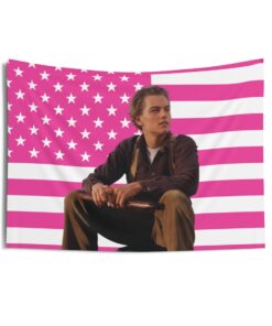Leonardo DiCaprio as Jack Dawson Tapestries, Leonardo DiCaprio Pink Flag, Leonardo DiCaprio Indoor Wall Tapestries