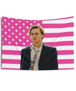 Leonardo DiCaprio as Romeo Tapestries, Leonardo DiCaprio Pink Flag, Leonardo DiCaprio Indoor Wall Tapestries