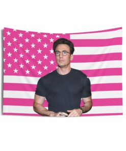 Chris Evans' Extremely Buff Physique Tapestries, Chris Evans Buff Physique Pink Flag, Chris Evans Tapestries