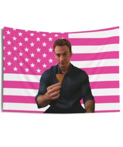 Chris Evans triangular tortilla chips Tapestries, Chris Evans Pink Flag, Chris Evans Indoor Wall Tapestries