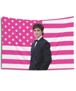 Jacob Elordi Black Tie 2025 Tapestries, Jacob Elordi Pink Flag, Jacob Elordi Indoor Wall Tapestries