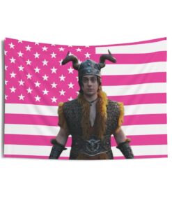 Gabriel Howell as Snotlout Jorgenson Tapestries, Snotlout Jorgenson Pink Flag, Gabriel Howell Indoor Wall Tapestries