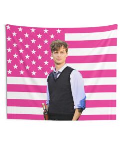 Spencer Reid Tapestries, Spencer Reid Pink Flag, Matthew Gray Gubler as Spencer Reid Indoor Wall Tapestries
