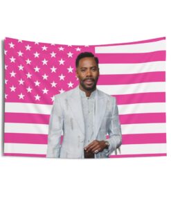 Colman Domingo Tapestries, Colman Domingo Pink Flag, Colman Domingo Indoor Wall Tapestries