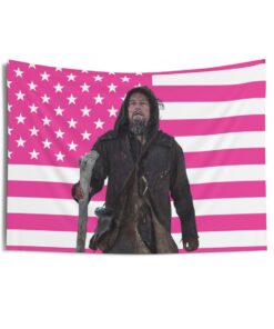 Leonardo DiCaprio as Hugh Glass Tapestries, Leonardo DiCaprio Pink Flag, Leonardo DiCaprio Indoor Wall Tapestries