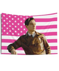 Leonardo DiCaprio portraying Howard Hughes Tapestries, Leonardo DiCaprio Pink Flag, Leonardo DiCaprio Indoor Wall Tapestries