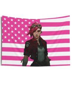 Vi (Arcane) Pink US Flag Tapestries, Violet (Arcane) Indoor Wall Tapestries