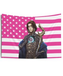 Saint Viktor Art (Arcane) Tapestries, Viktor Arcane Pink Flag, Viktor (Arcane) Indoor Wall Tapestries