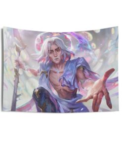 Arcane Savior Viktor Tapestries, Viktor Arcane Pink Flag, Viktor (Arcane) Indoor Wall Tapestries
