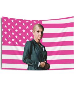 Rhea Seehorn as Kim Wexler Tapestries, Rhea Seehorn Pink Flag, Rhea Seehorn Indoor Wall Tapestries
