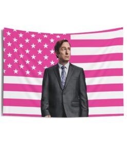 Saul Goodman Tapestries, Saul Goodman Pink Flag, Bob Odenkirk Indoor Wall Tapestries