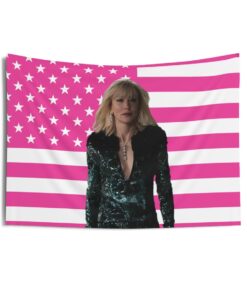 Lou Miller green Disco Jumpsuit Tapestries, Cate Blanchett Pink Flag, Cate Blanchett as Lou Indoor Wall Tapestries
