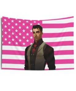 Jayce (Arcane) Pink US Flag Tapestries, Jayce Talis (Arcane) Indoor Wall Tapestries