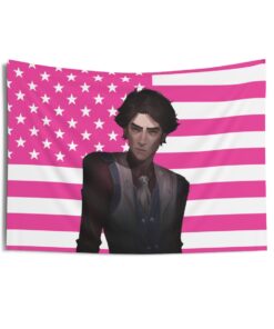 Viktor (Arcane) beige vest Tapestries, Viktor Arcane Pink Flag, Viktor (Arcane) Indoor Wall Tapestries