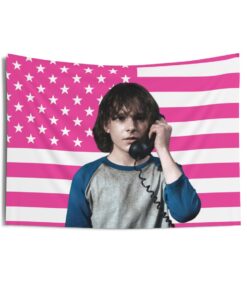 Mason Thames Black Phone Tapestries, Mason Thames as Finn Pink Flag, Mason Thames Indoor Wall Tapestries