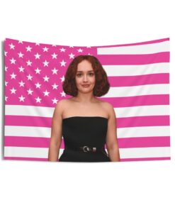 Olivia Cooke 2025 Tapestries, Olivia Cooke Pink Flag, Olivia Cooke Indoor Wall Tapestries